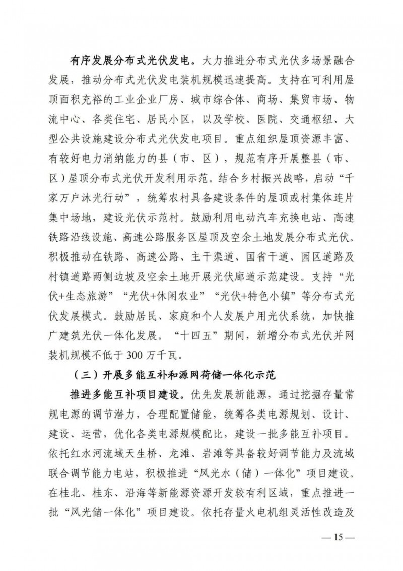 廣西“十四五”規(guī)劃：大力發(fā)展光伏發(fā)電，到2025年新增光伏裝機(jī)15GW！